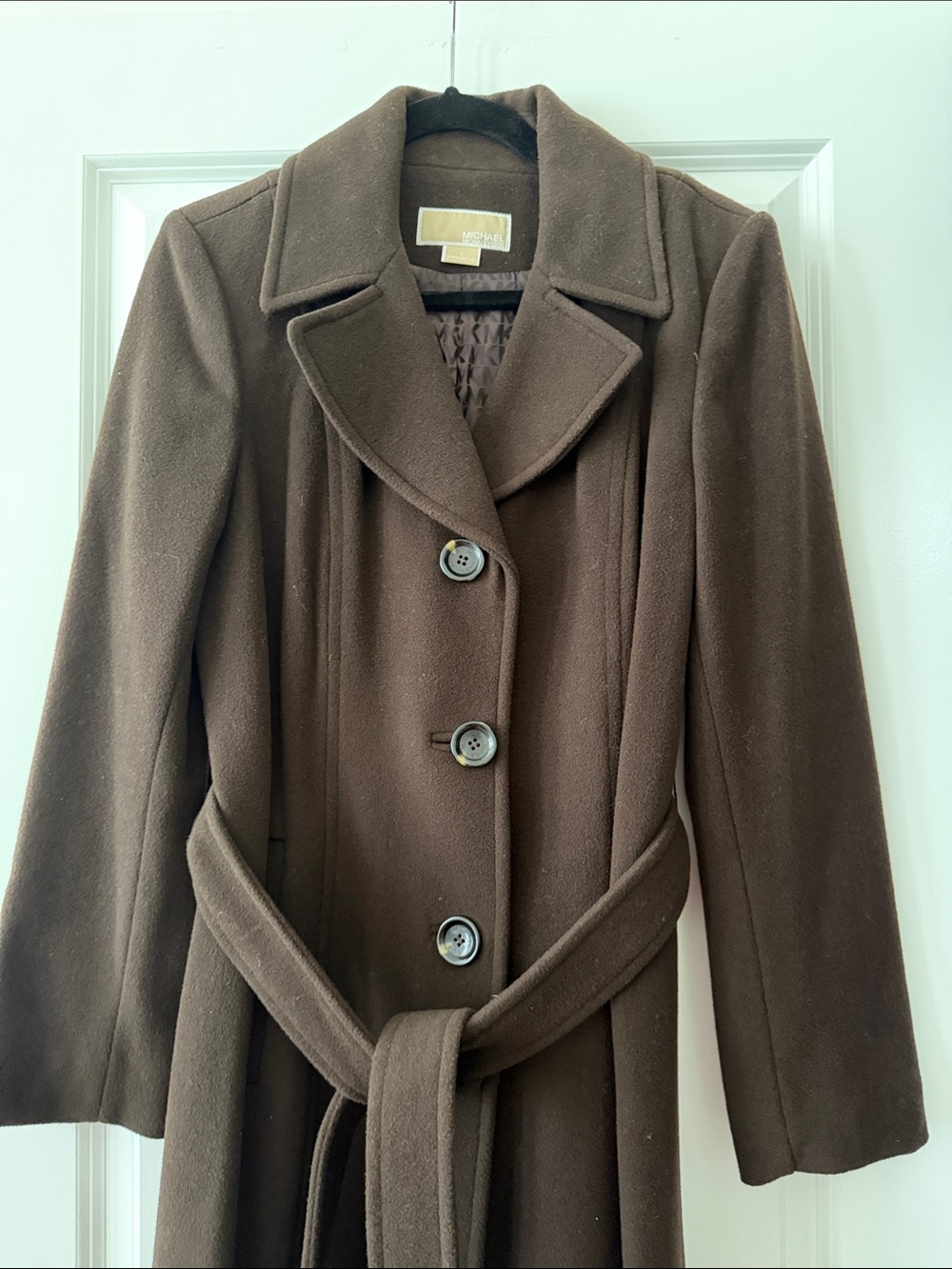 MICHAEL Michael Kors Chocolate Brown Belted Trench Coat